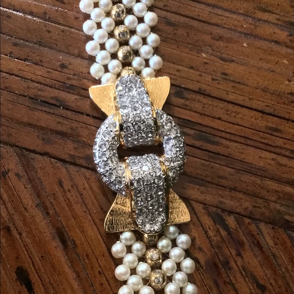 LUCA LUCA Fur Flap Pearl Beaded Shoulder Bag sz39 - Picture 10 of 13